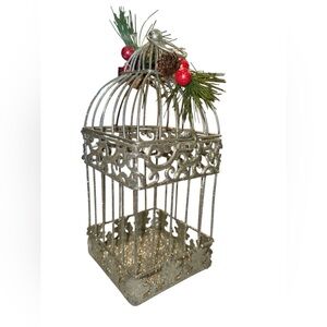 Festive Decorative Gold-Glitter metal Birdcage